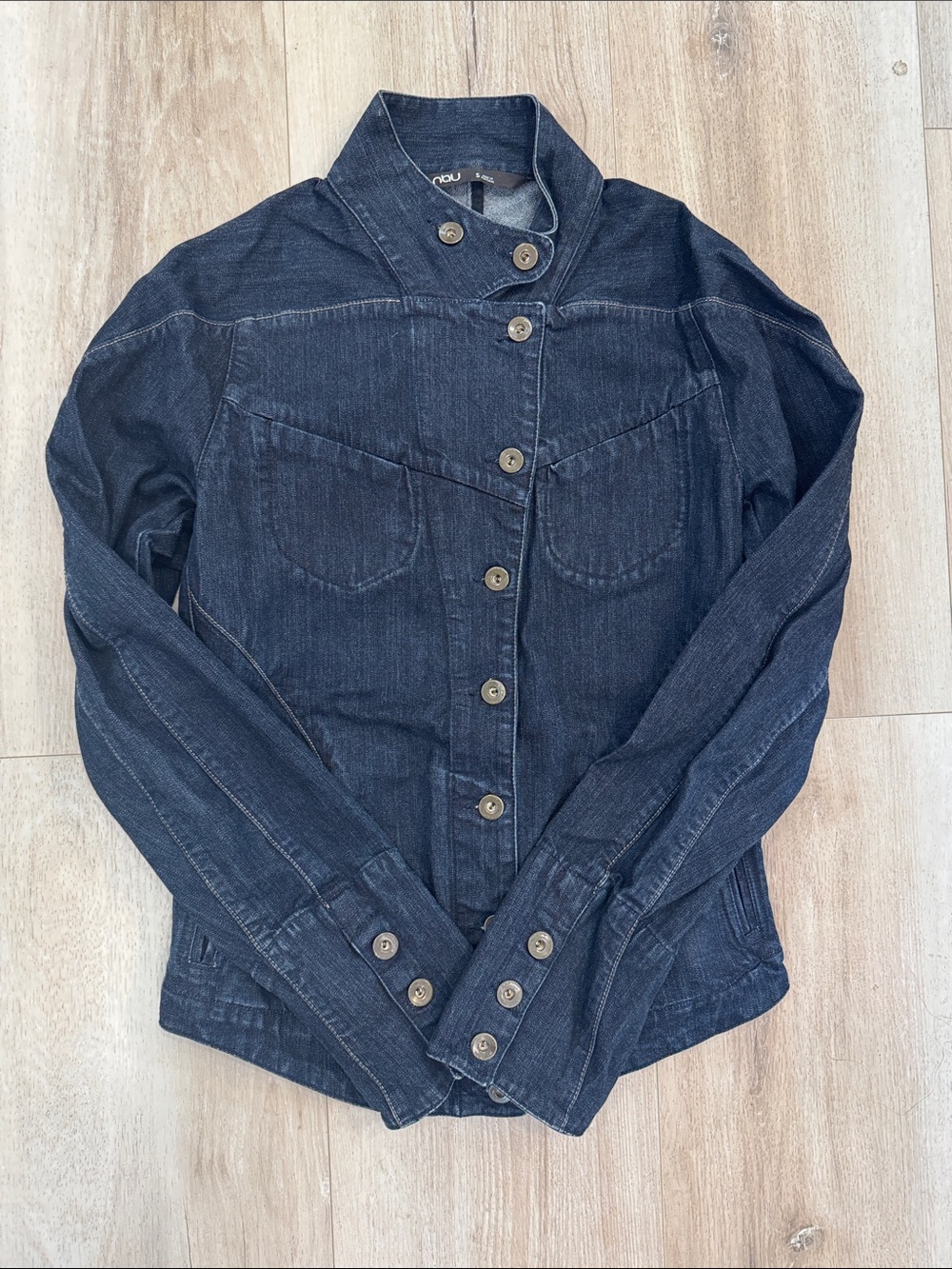 Nau Women’s Dark Organic Cotton Indigo Denim Button-Front Jacket